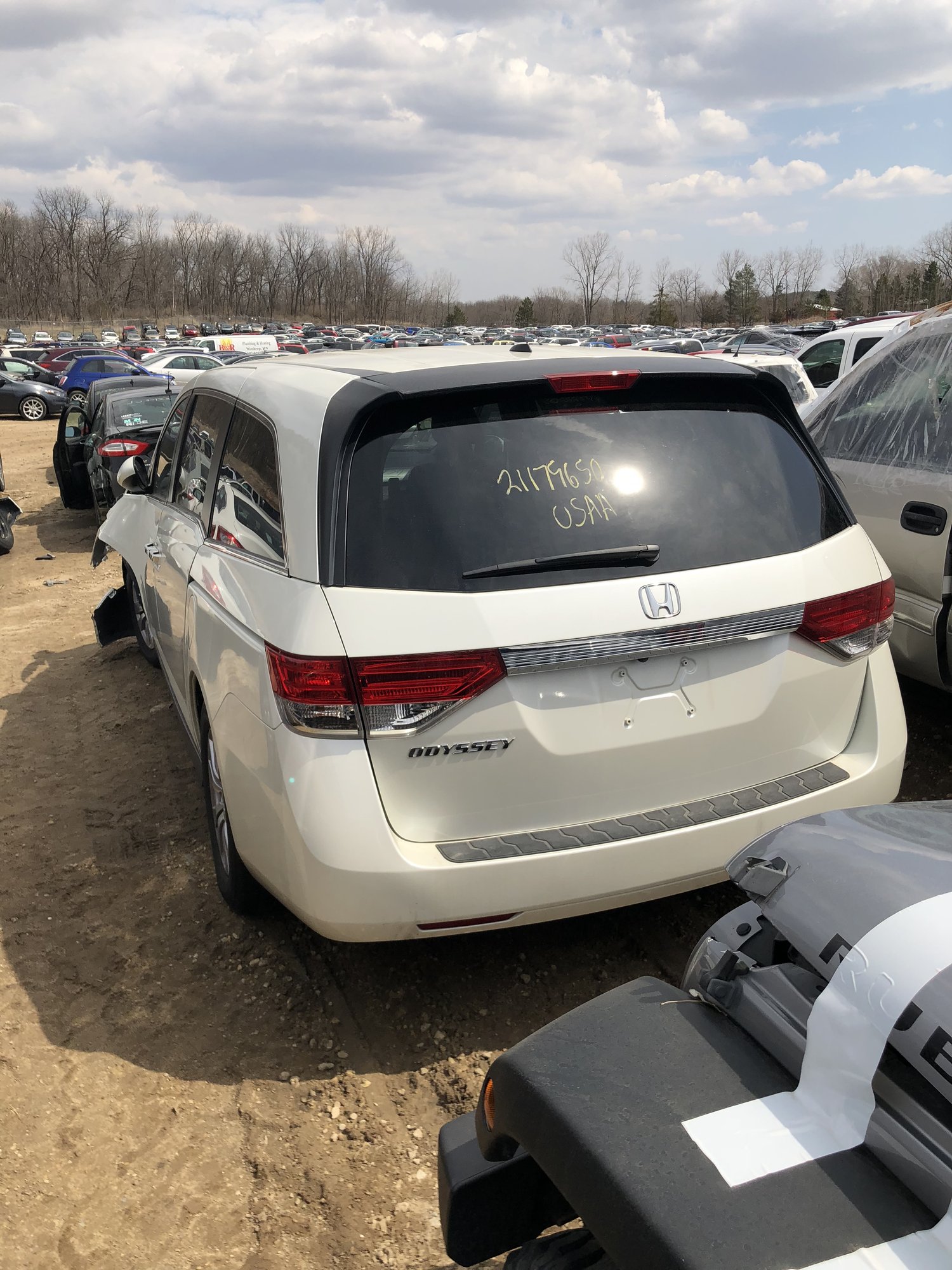 2015 Honda Odyssey EX-L — Before repair, April 24, 2018 — rear