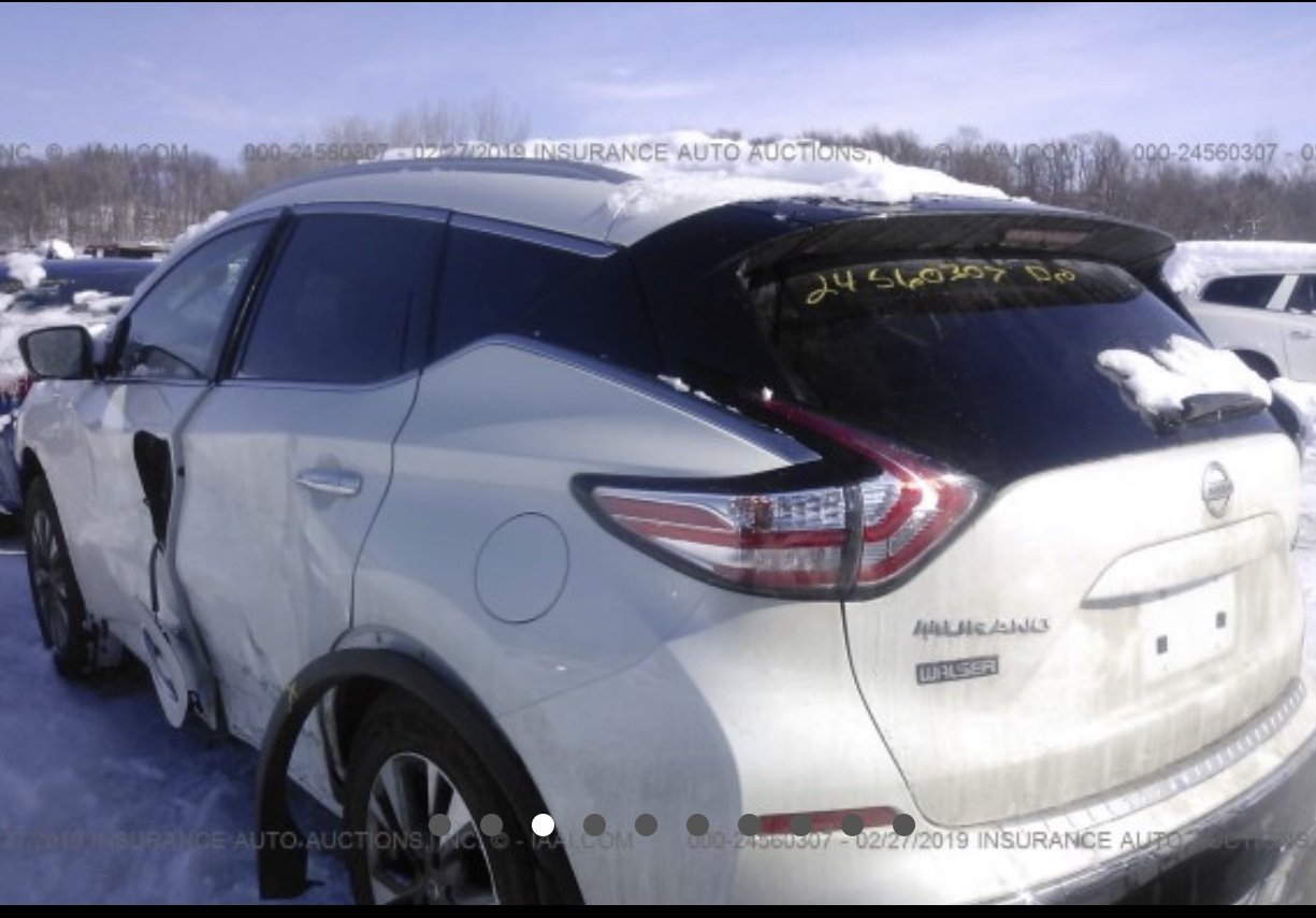 2017 Nissan Murano SL — Before repair, February 27, 2019 — IAA, rear